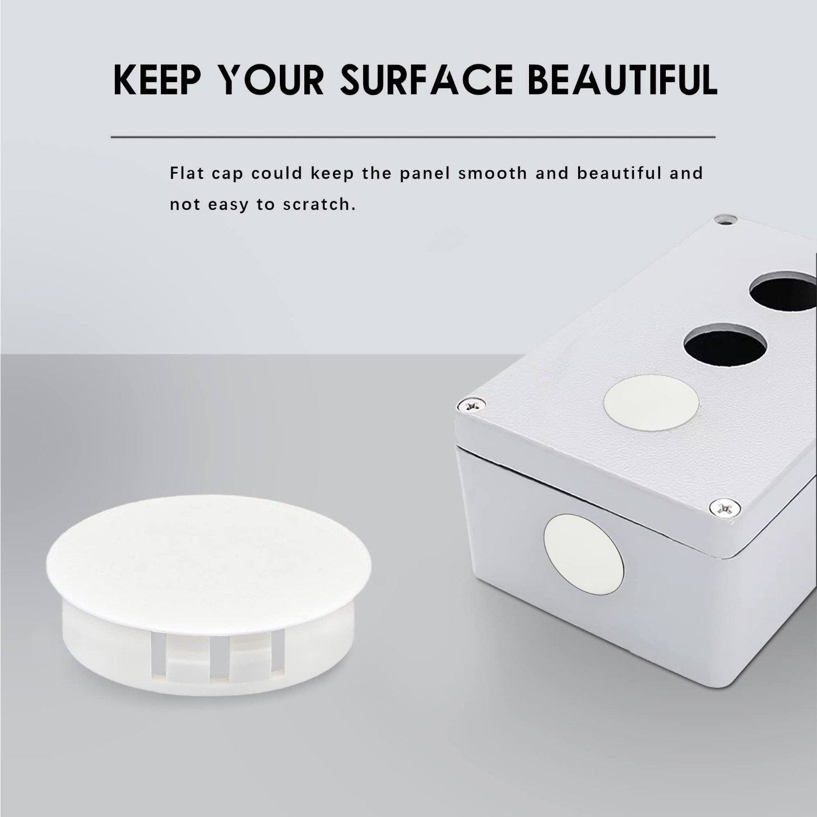 250 PCS Nylon Plastic Hole Plugs – 8 Sizes for Round Holes, Flush Type Caps