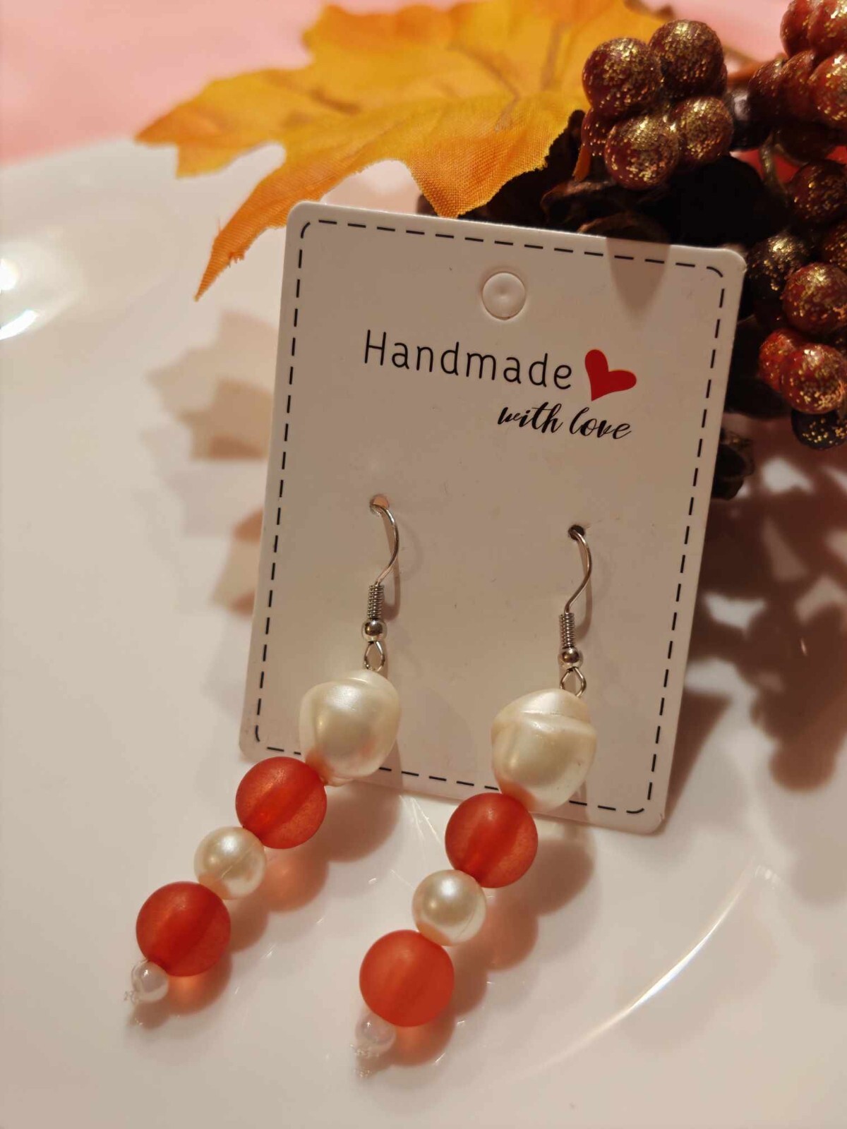 Handmade Woman Cute Pearl earrings