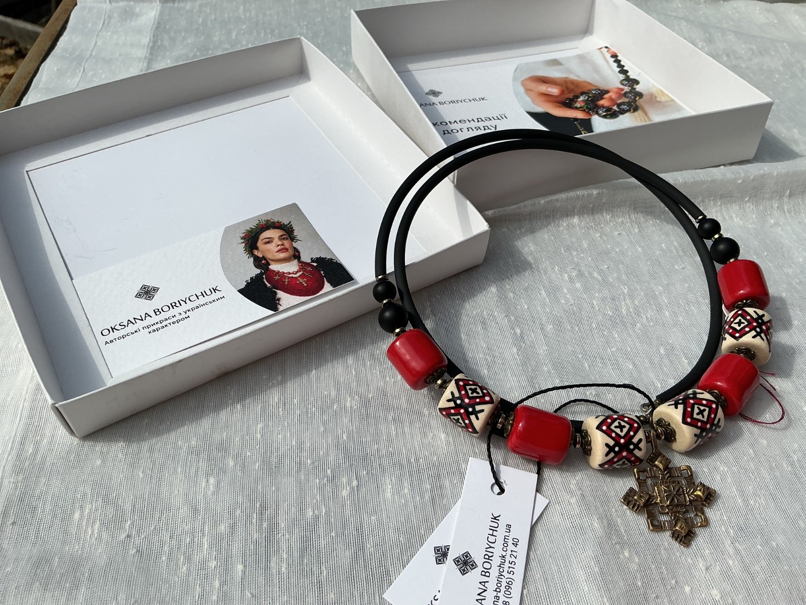 NWT Handmade Ukrainian Ethnic Jewelry Necklace Folk Style “Oksana Boriychuk