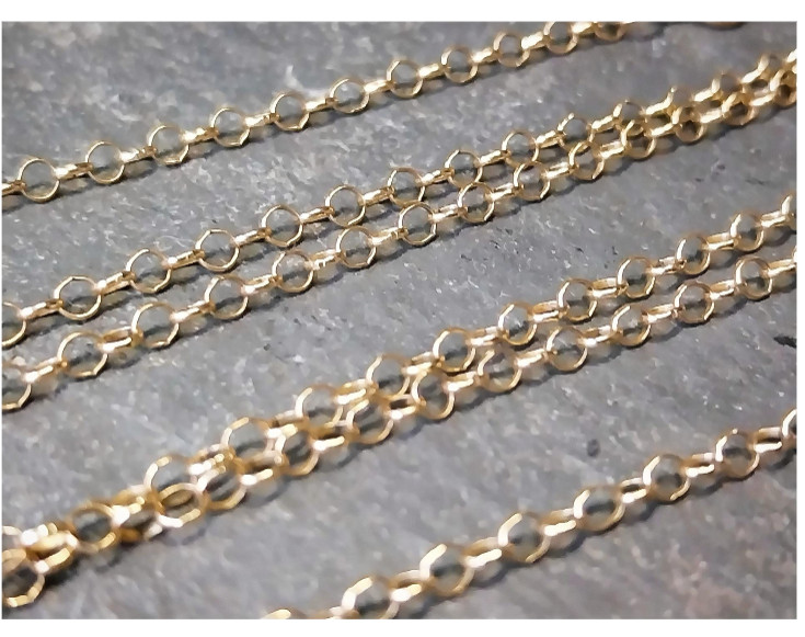 Vintage 9ct GOLD BELCHER Chain Necklace, 23″ Long Hallmarked – 3.1g