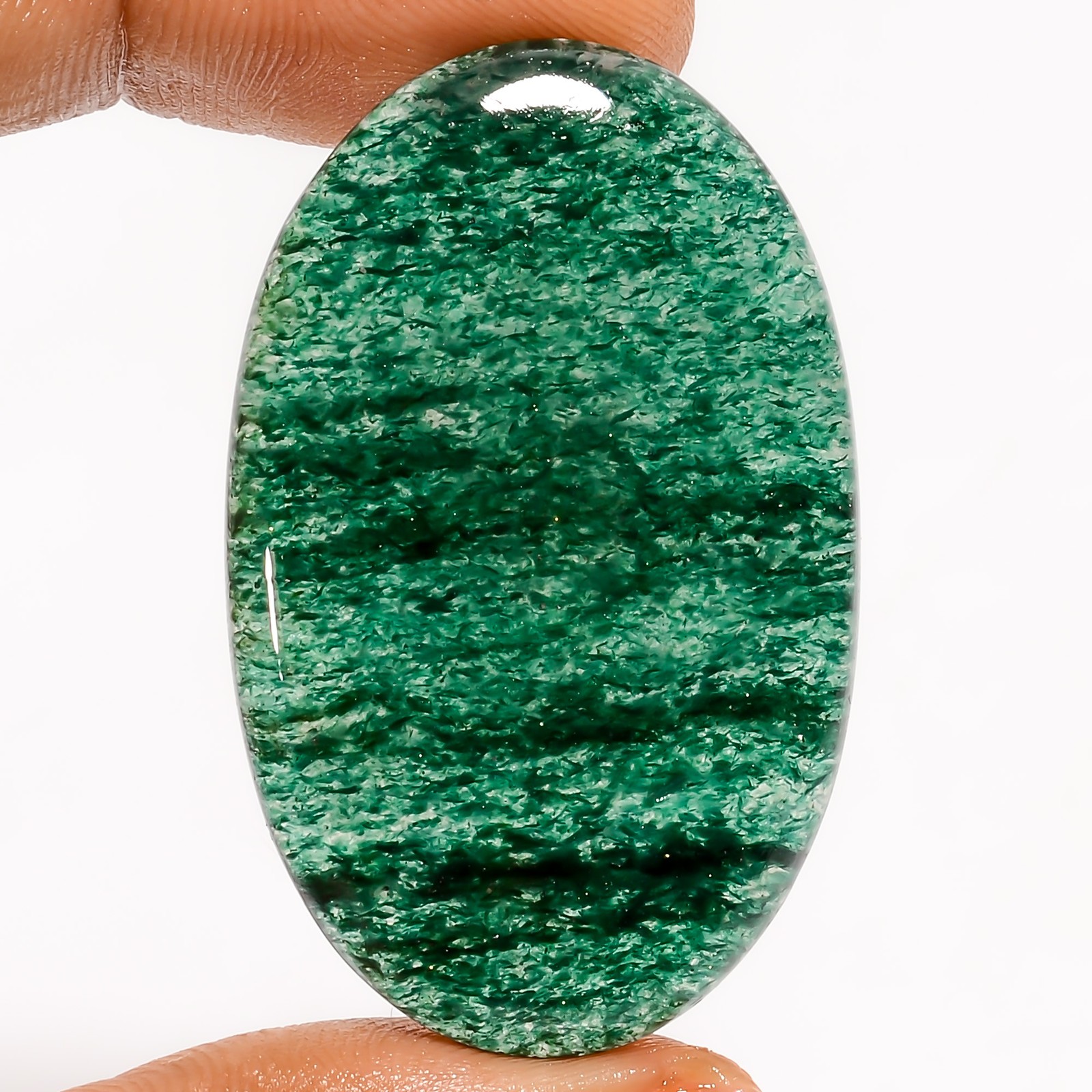 100% Natural Green Aventurine Oval Cabochon Gemstone 53.5 Ct. 41X25X5 mm UG-249