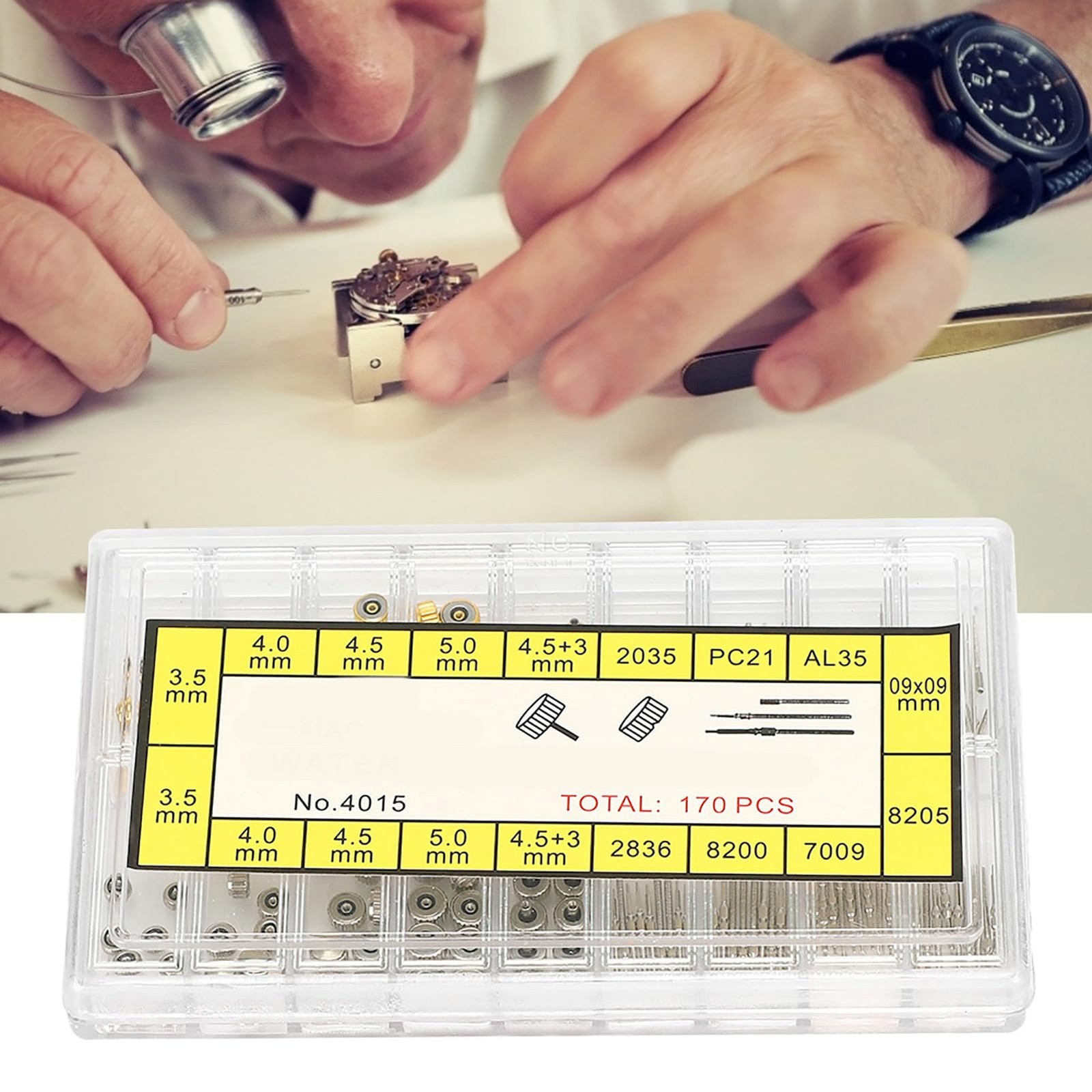 Kodrily Watch Repair Kit, 1 Box Crown Replacement, Variable, Gold