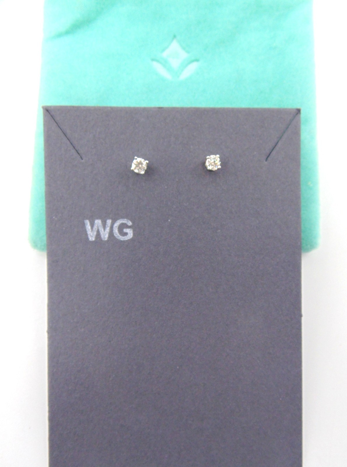 NEW ~ Brilliant Earth .15 CTW Round Diamond Stud Earrings ~ Solid 14k White Gold