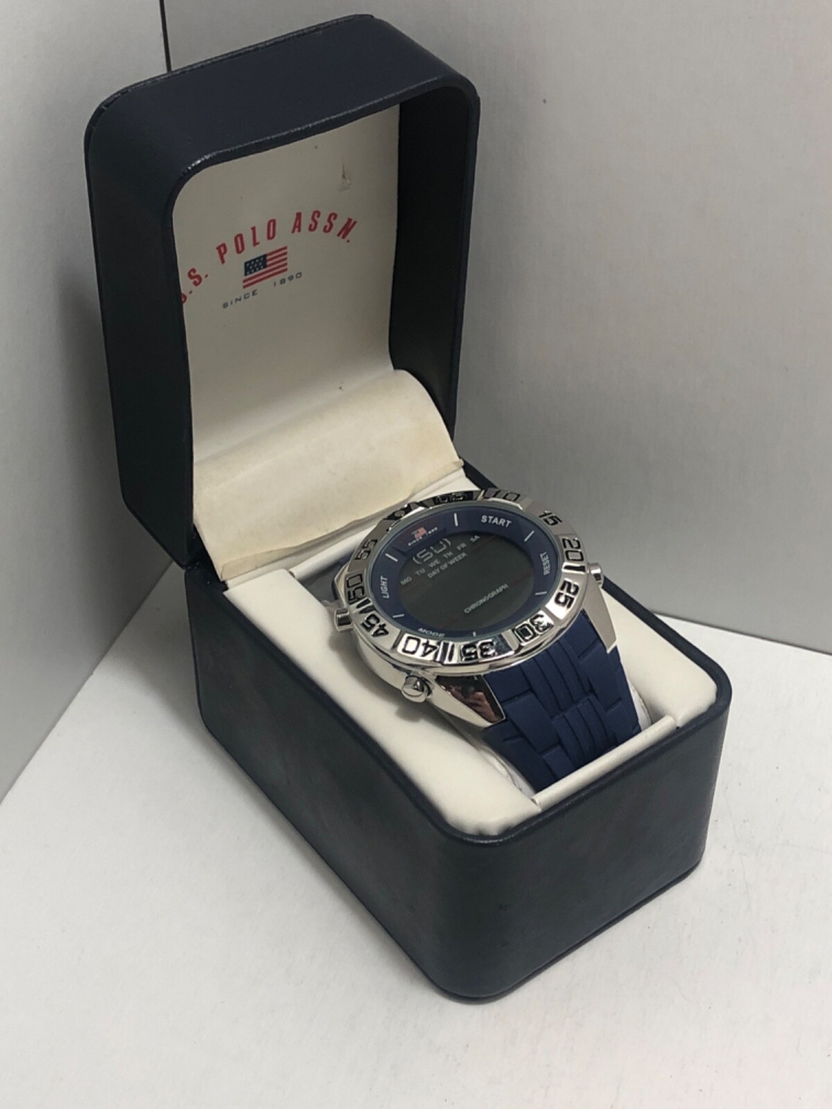 U.S. Polo Assn. Men’s Digital watch with blue strap New