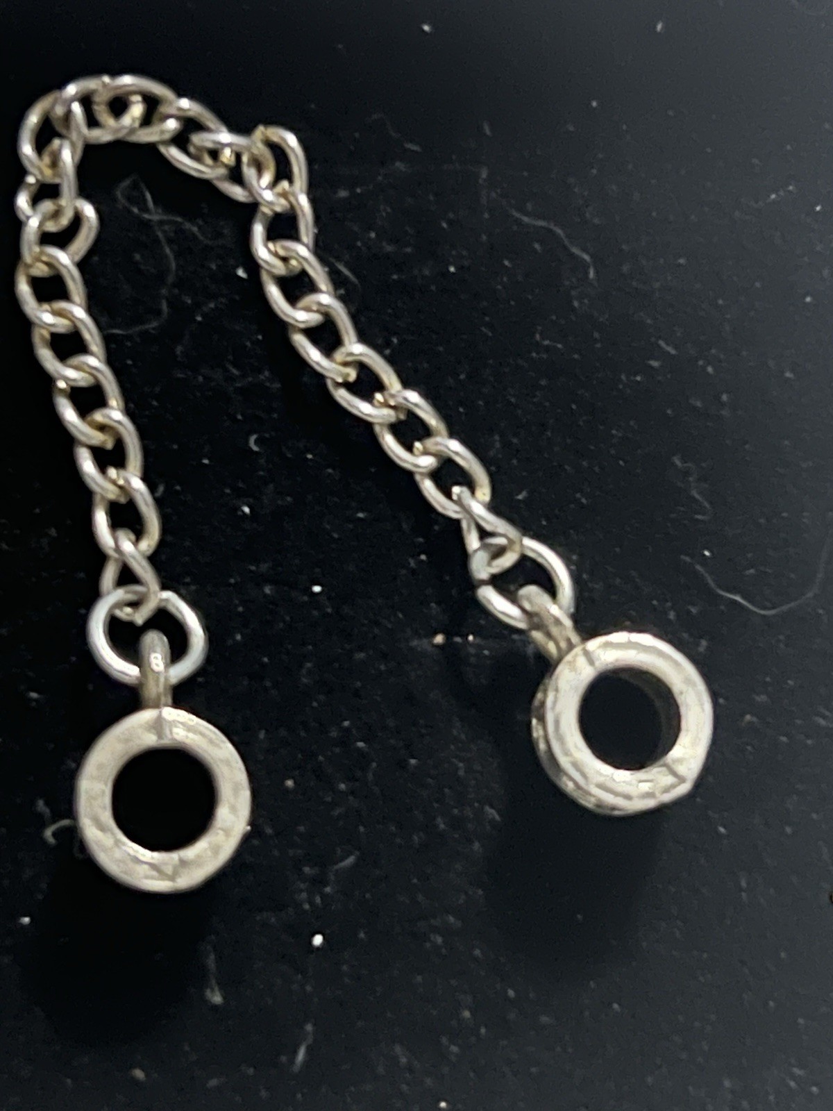 Silver Tone European Charm Safety Chain Floral Bracelet Connector