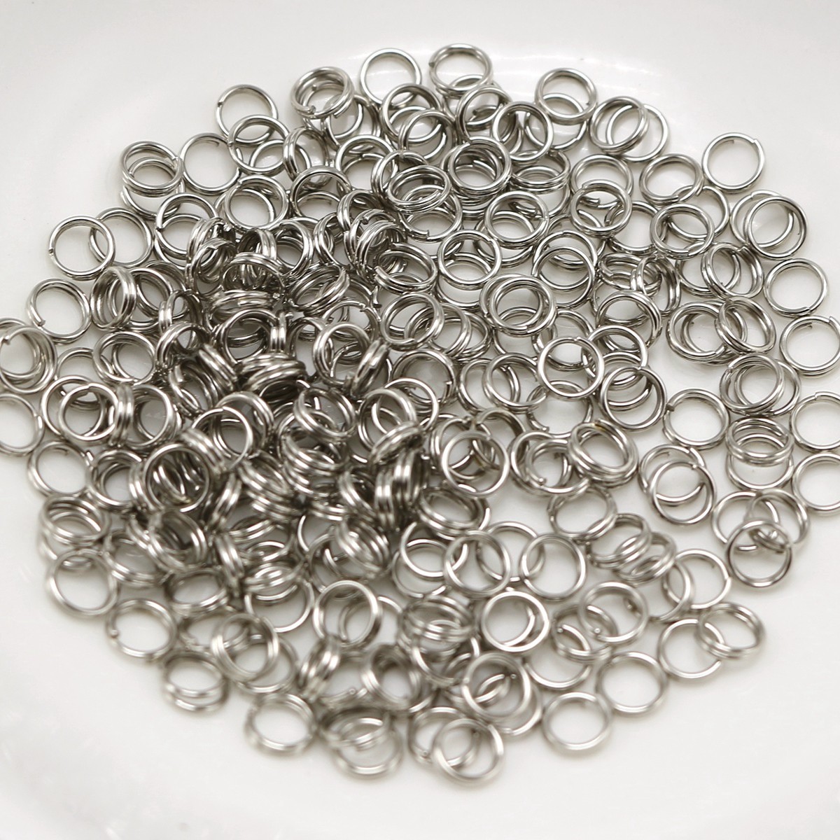 1000 Dull Silver Tone Double Loop Split Open Jump Rings 5mm Connector Craft Ker