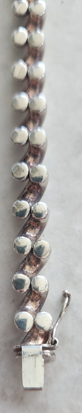 Italian 925 Sterling Silver San Marco Link Bracelet 7.25” Push Lock Safety