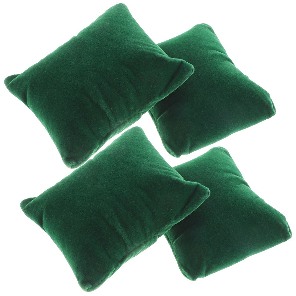 10Pcs Durable Velvet Watch Cushions Soft Jewelry Display Pillows Olive Green