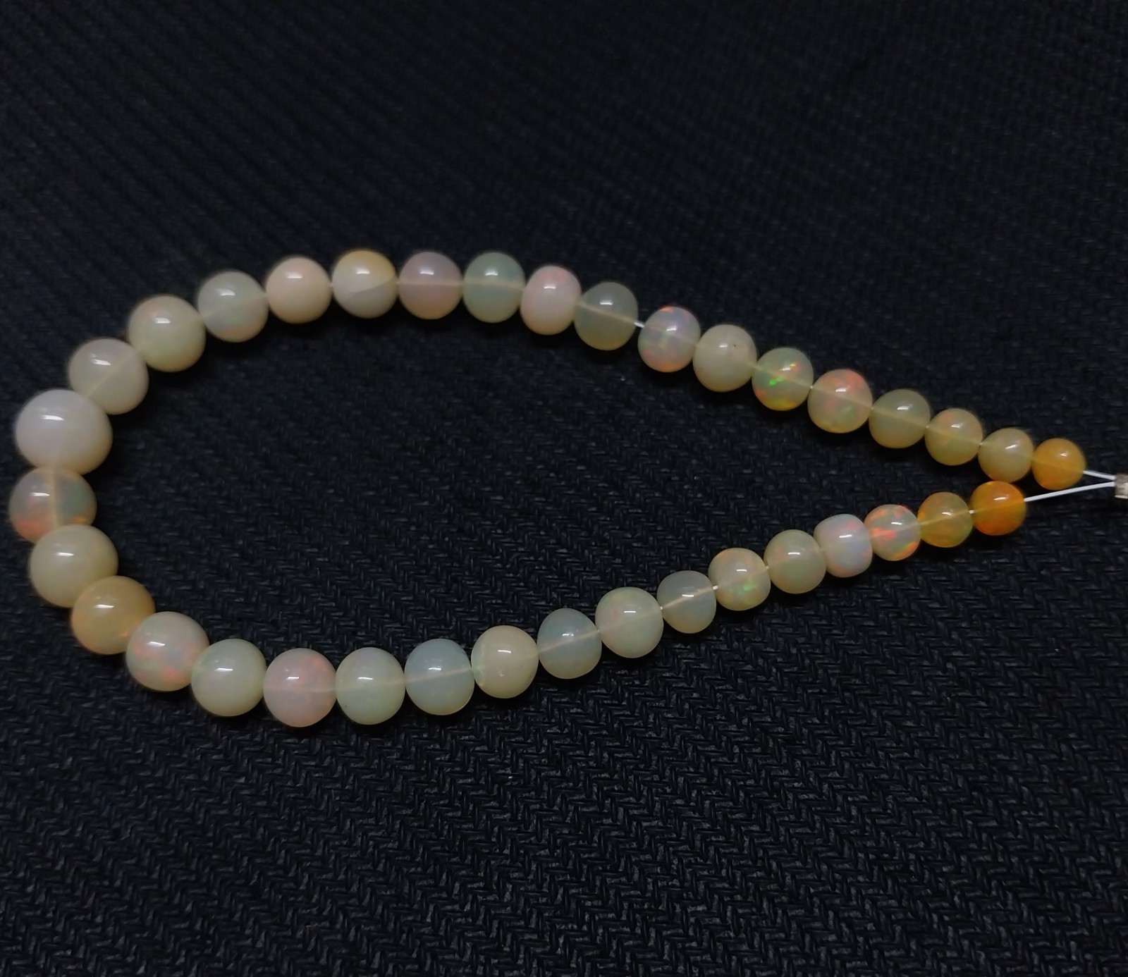 33 Carat 4.5 to 8 MM Natural Smooth Ethiopian Opal Ball Shape 8 inch Beads