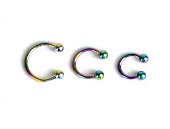 Earrings Septum Naval Surgical Stainless Steel Color Set Ball Hoop Pierce Gift