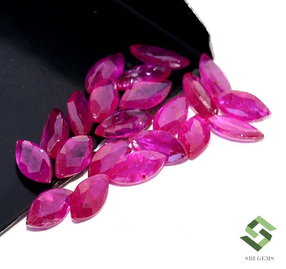 6×3 mm Natural Ruby Marquise Cut Lot 21 Pcs 6.60 CTS Calibrated Loose Gemstones
