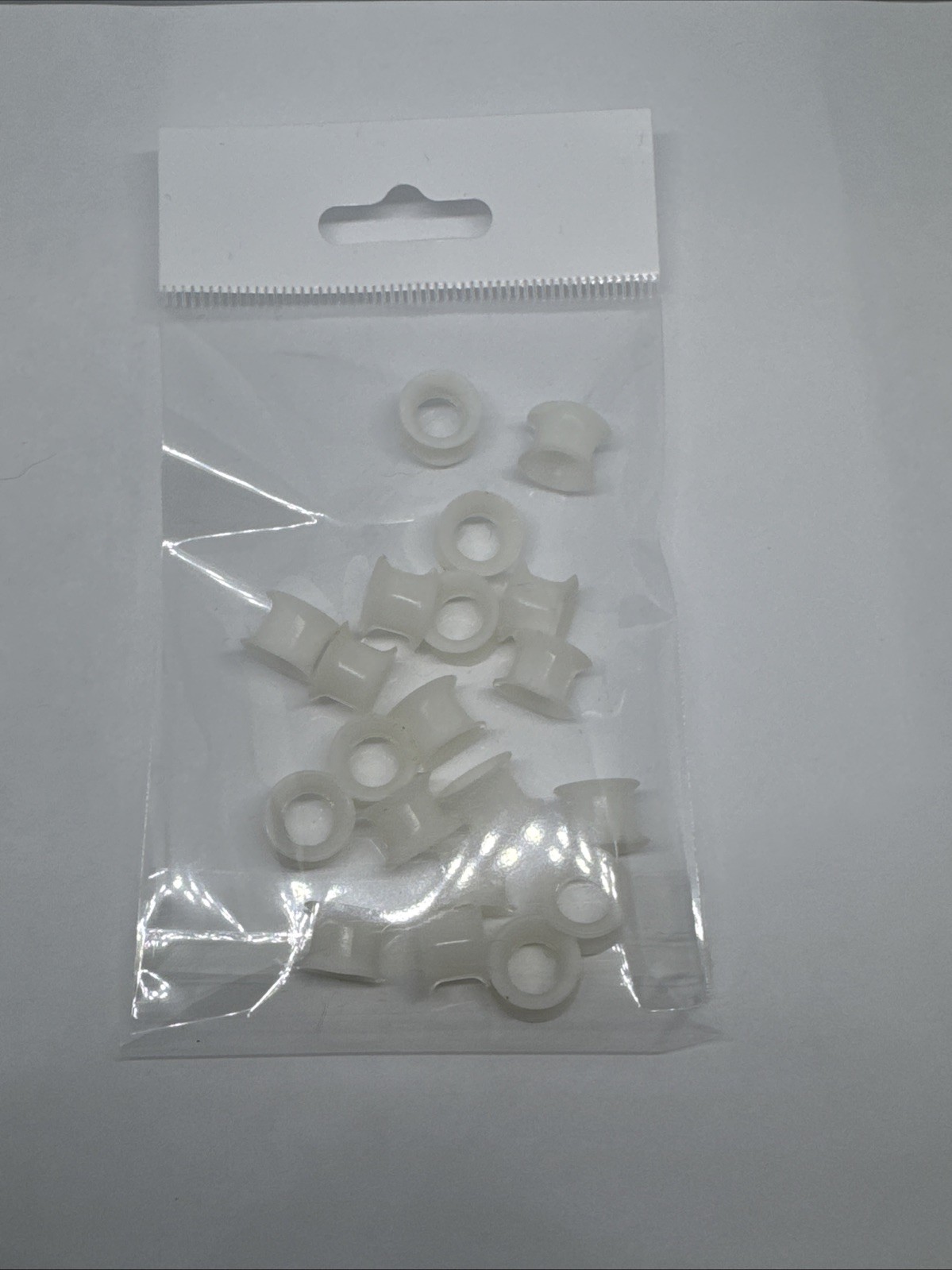 10 Pair 0g 8mm Silicone Gauges White Double Flare Soft Flexible Ear Tunnels