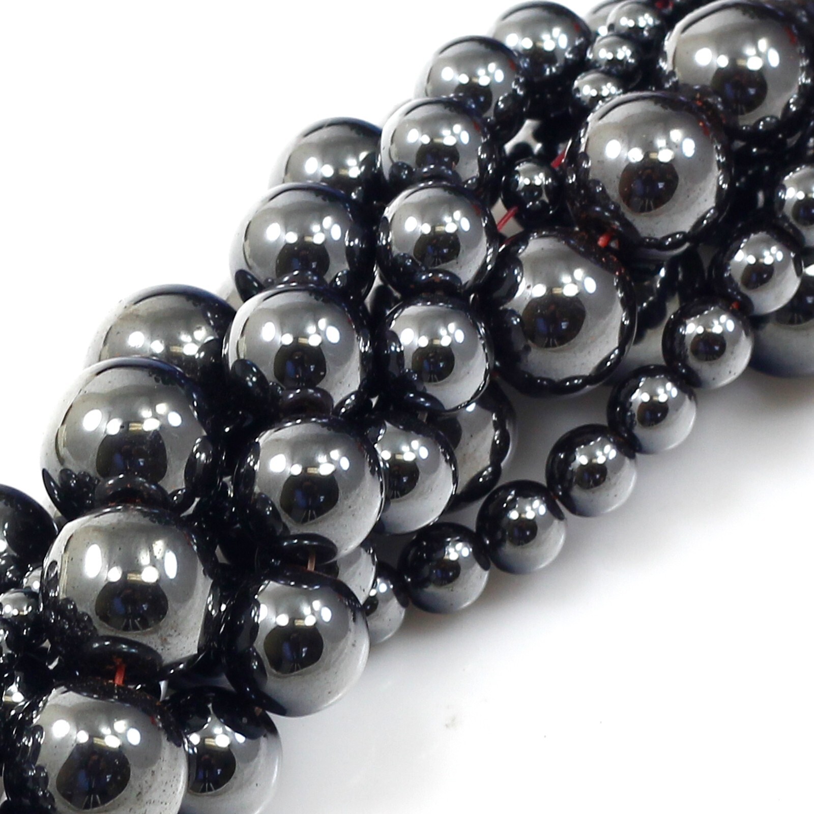 Natural MAGNETIC Hematite Smooth Spacer Round Loose Beads 15″ 4 6mm 8mm 10 12mm
