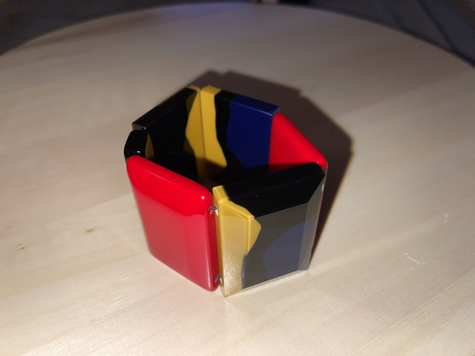 Authentic MARNI Resin Bracelet Stretchable Black/multicolour