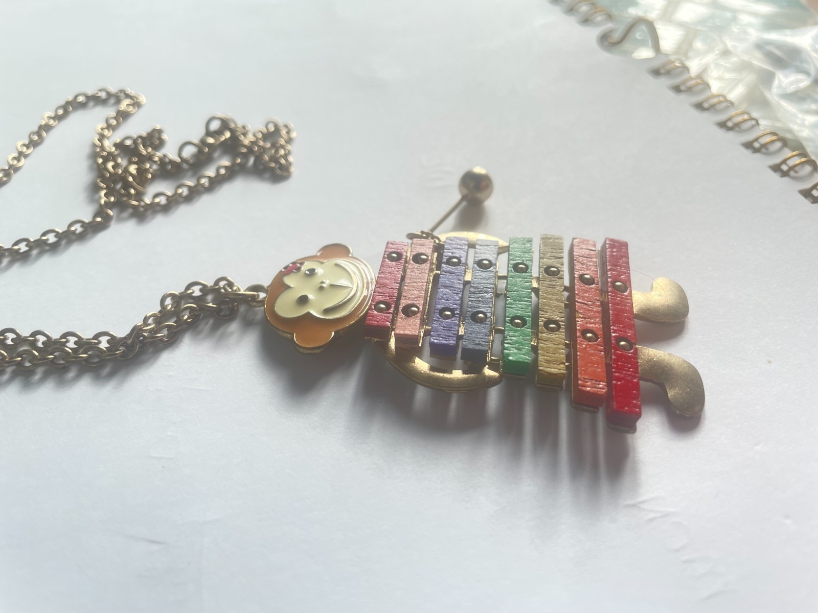 RARE Vintage Monkey Necklace Articulated Jointed Moveable Parts Xylophone