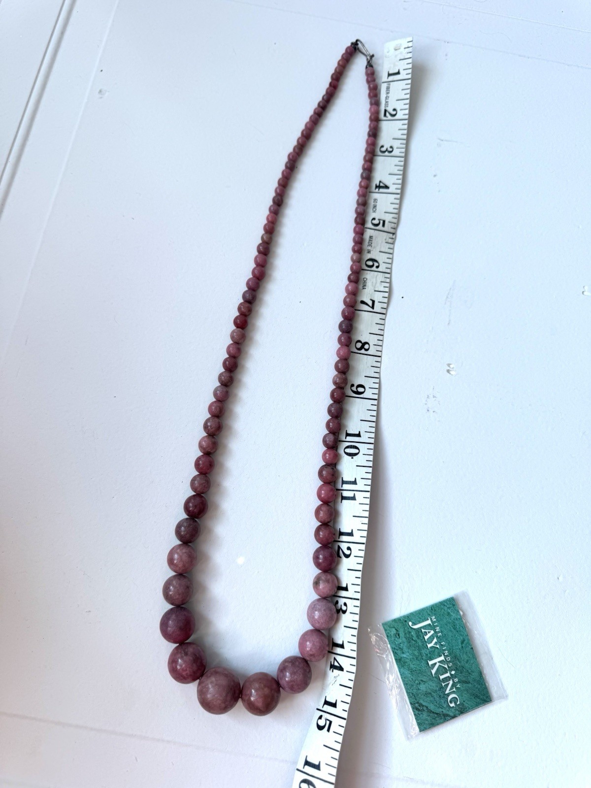 Mine Finds By Jay King Genuine Rhodonite Graduated Gemstone Necklace 30” Pink