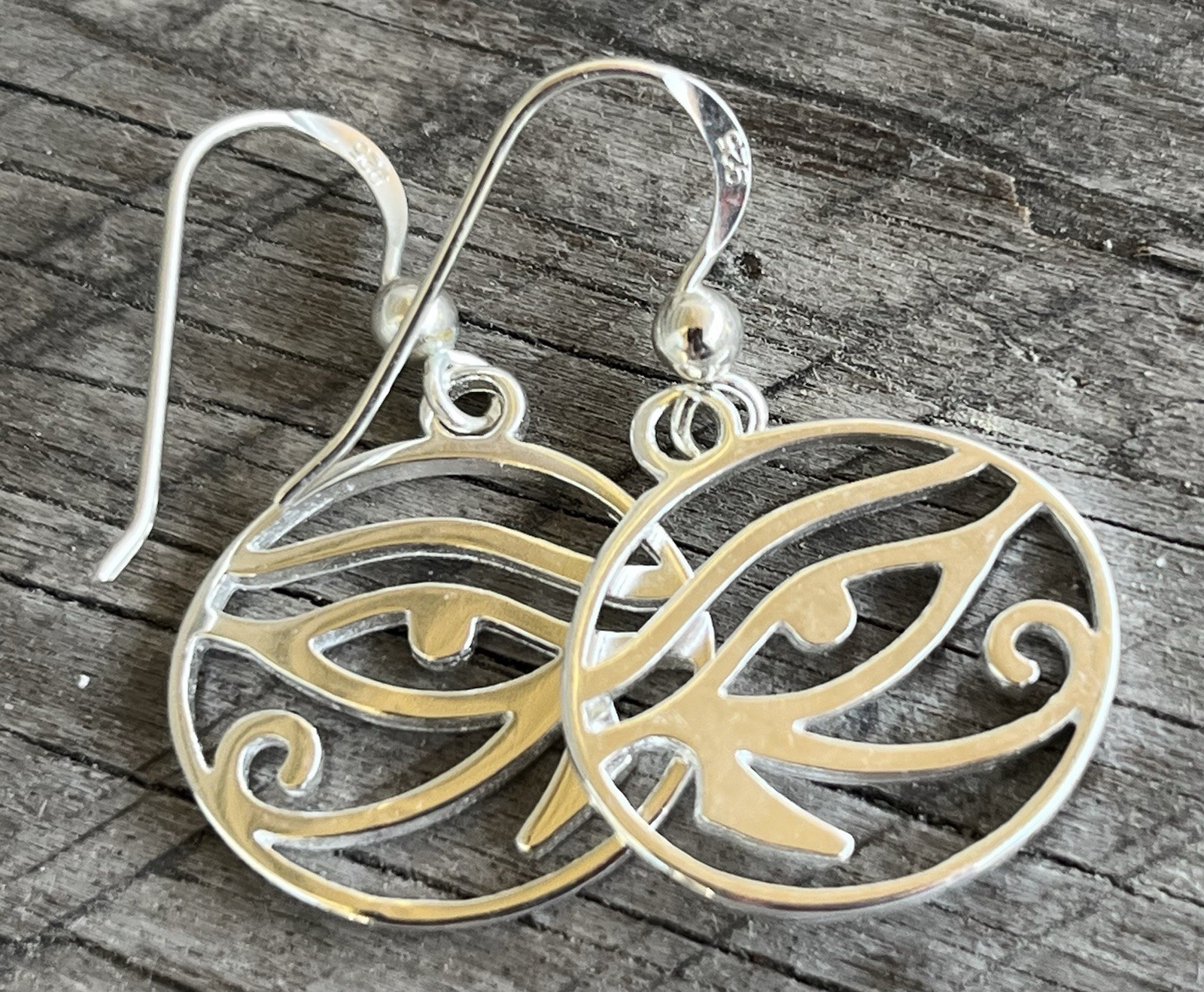 NEW 925 Peter Stone Egyptian Eye of Horus Dangle Earrings Sterling Silver