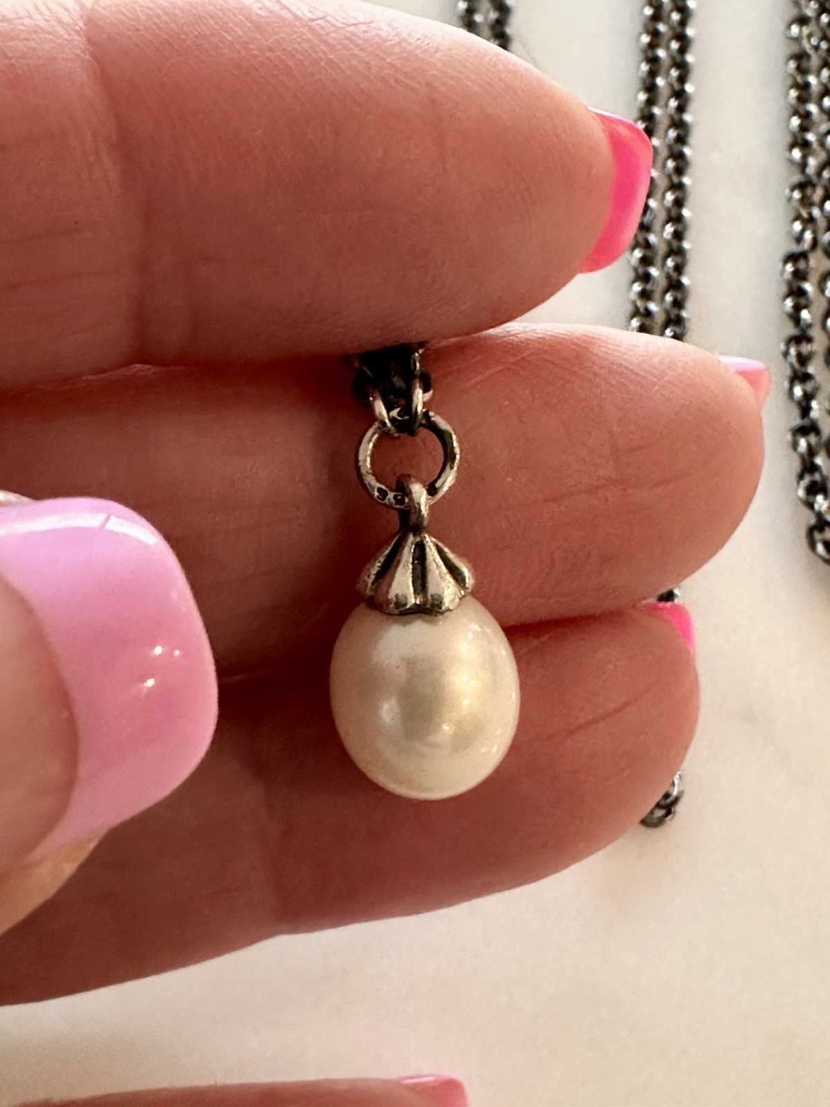 New Old Stock Trollbead Sterling Silver Pearl Fantasy Necklace Choose Length