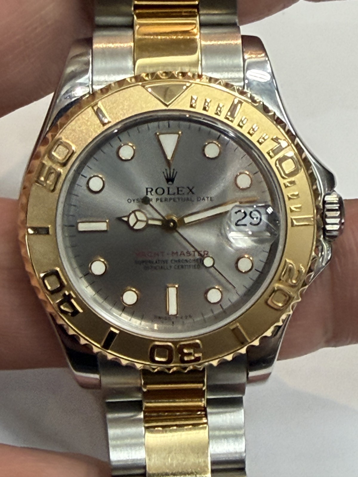 ROLEX YACHT – MASTER 68623 1997 TWO TONE 18 KARAT & STAINLESS STEEL WATCH 35MM