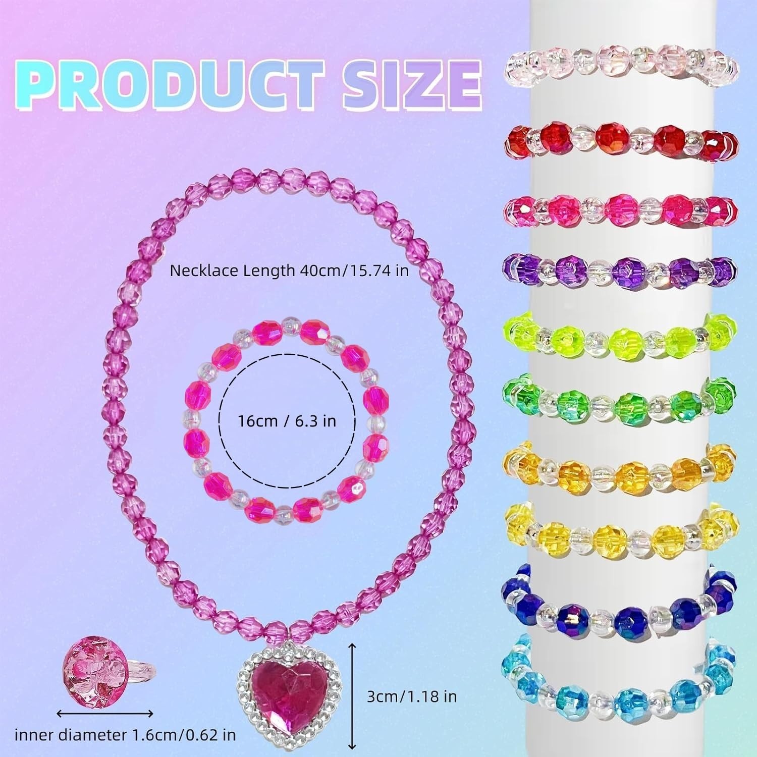 36 PCS Princess Jewelry Set for Girls – Necklaces, Bracelets & Rings – Party Fav