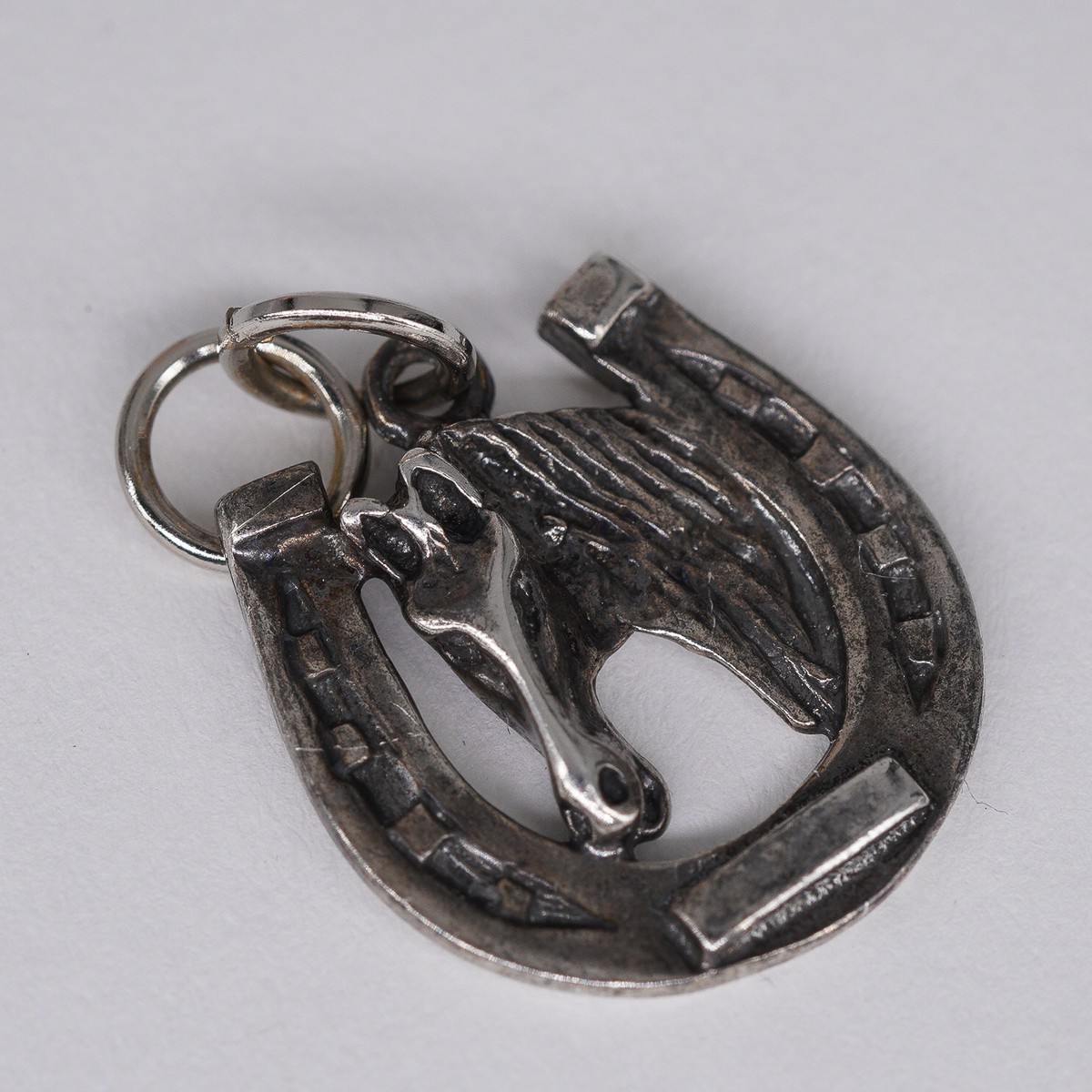 Equestrian Horse Horseshoe Charm Pendant Sterling Silver 925 Western | 3.08g