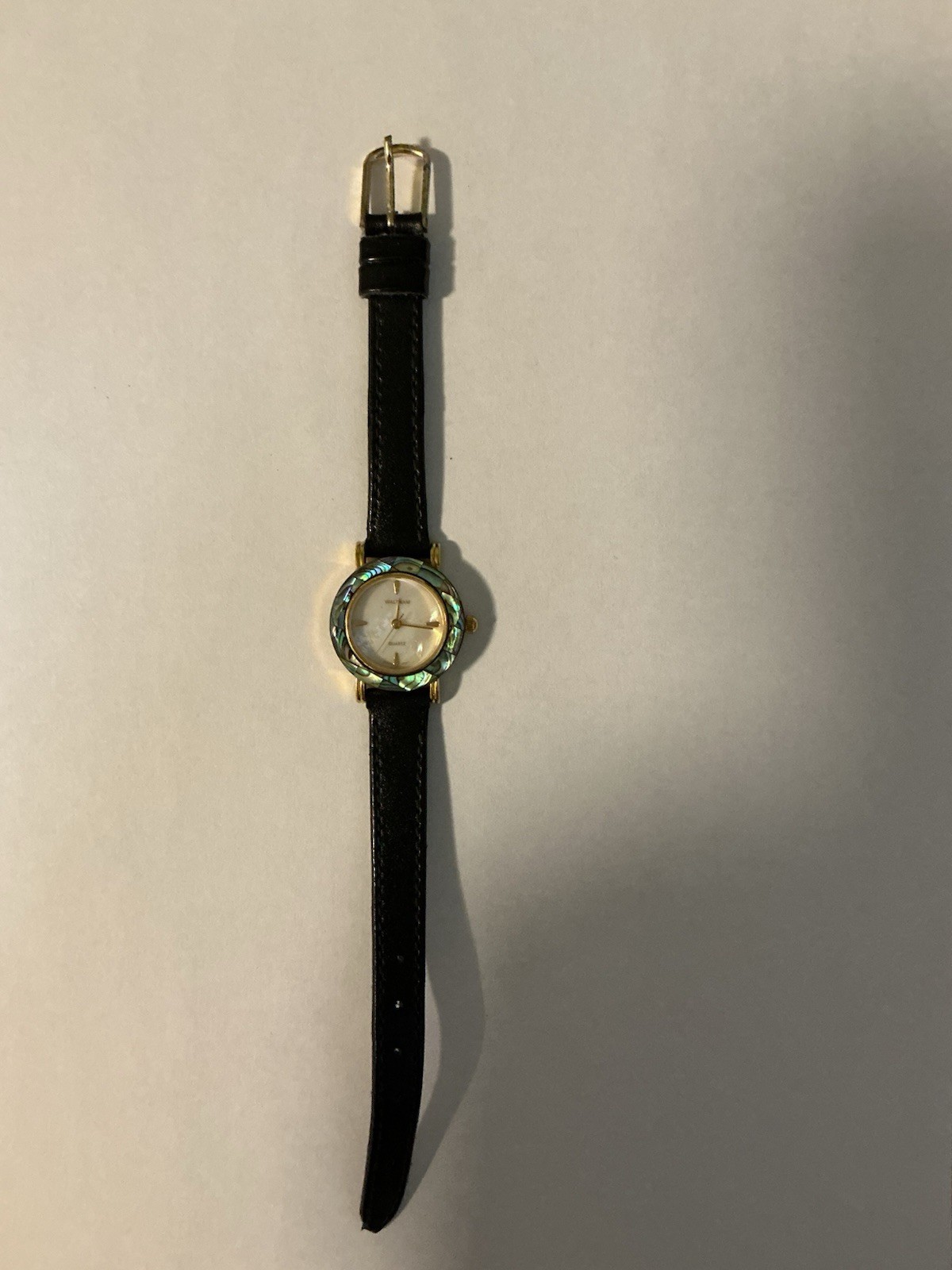 Vintage Women’s Waltham Quartz Gold Tone MOP Dial New Battery New Band Works