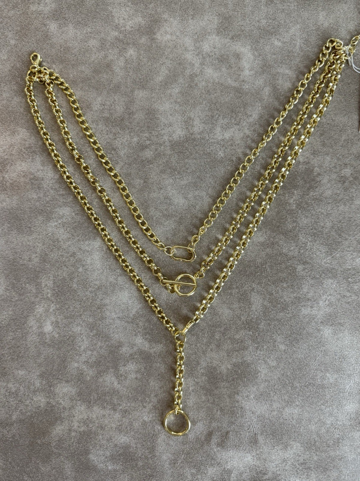 Uncommon James Luxe Layered Gold Necklace 14K Gold Plated Brass NWT
