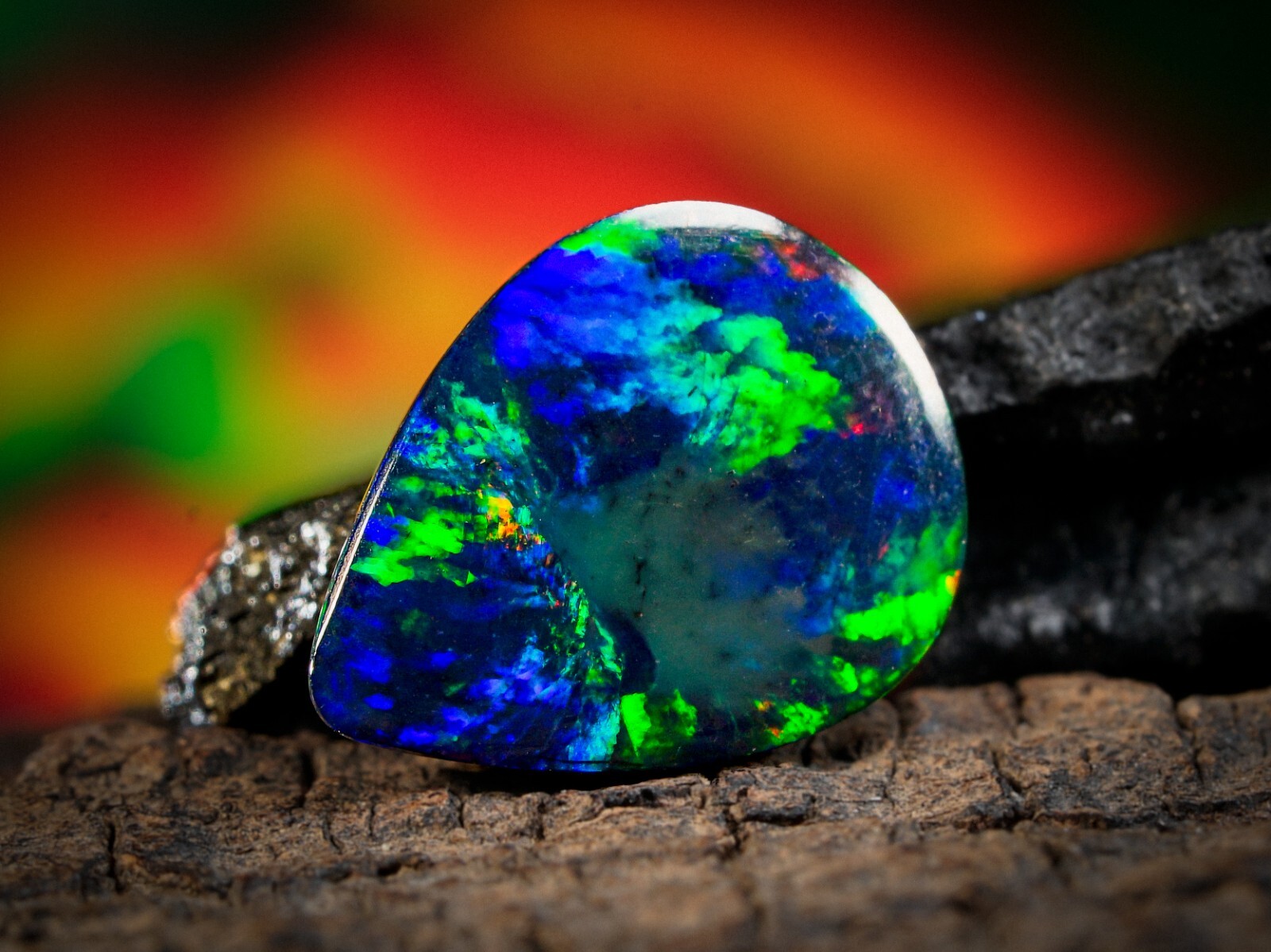 2.50 Carat Ethiopian Black Opal Cabochon 12x9x3 MM Pear Shape Welo Fire Opal