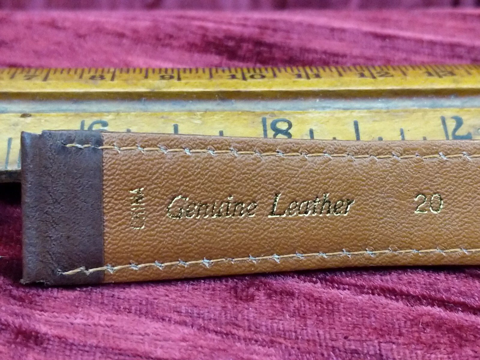 1X NOS Hoders 20mm Leather Dark Brown Stitched Light Padded Wristwatch Band