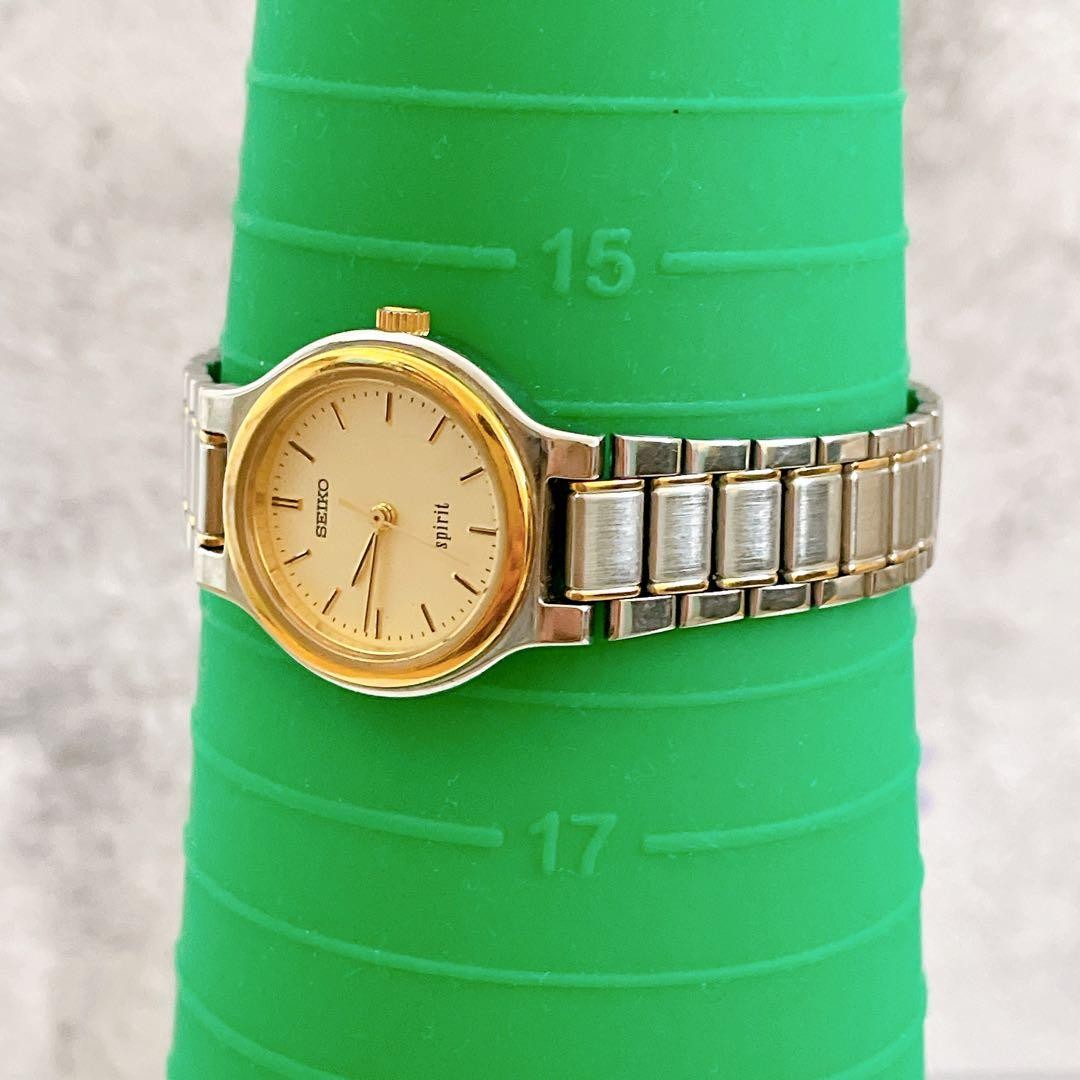 New battery included. SEIKO Spirit women’s gold and white combination watch.