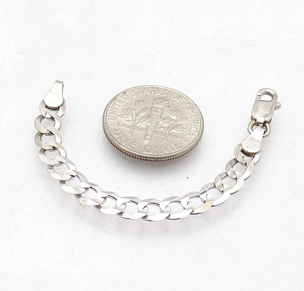 4.7mm Solid Curb Extender for Chain Necklace Pendant REAL 14K White Gold
