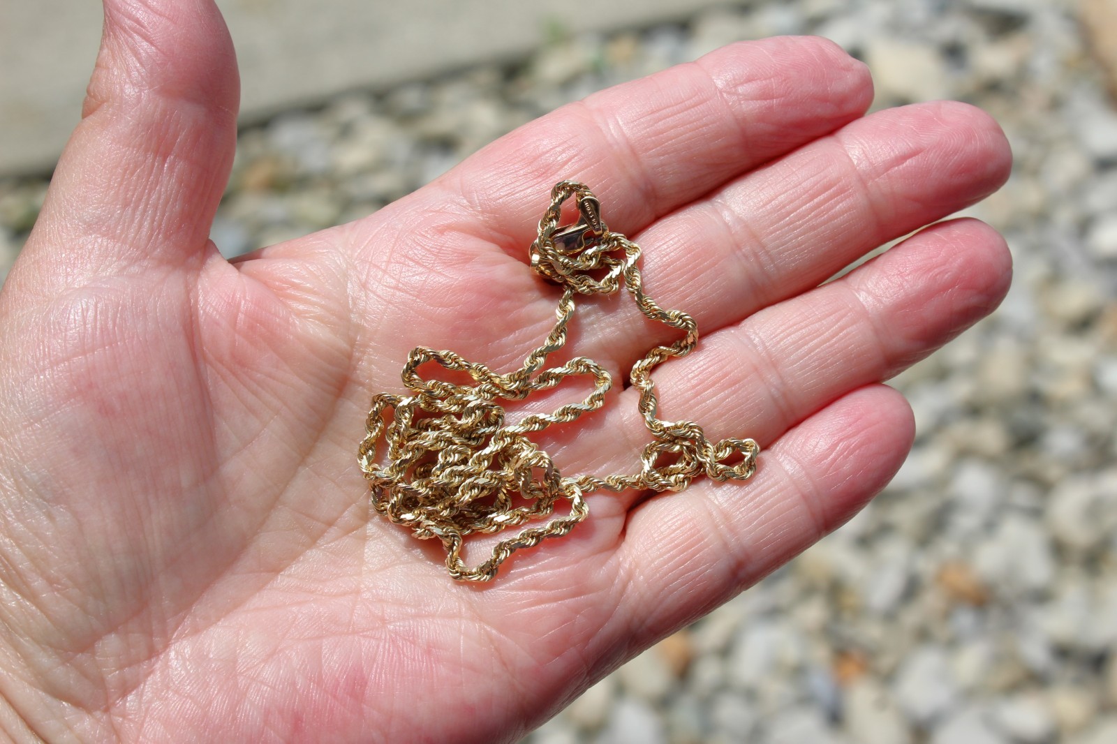 10K Yellow Gold 3mm ROPE Chain 24″ Necklace, 11.1 grams, Signed Midas 104 10k