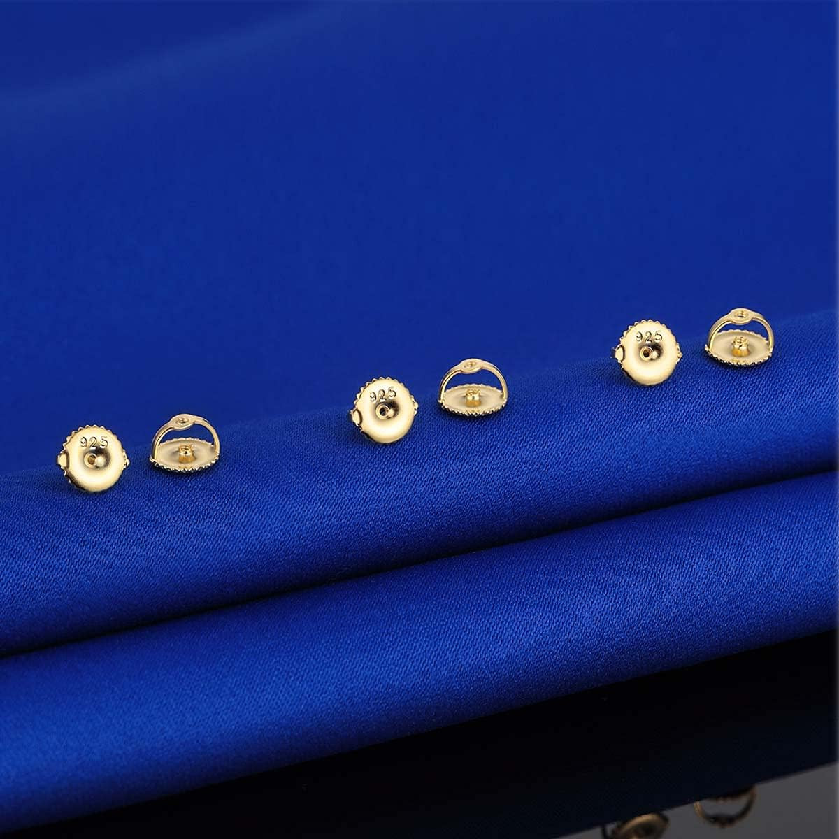 2 Pairs 14K Gold & 925 Sterling Silver Screw Earring Backs Replacements – Secure
