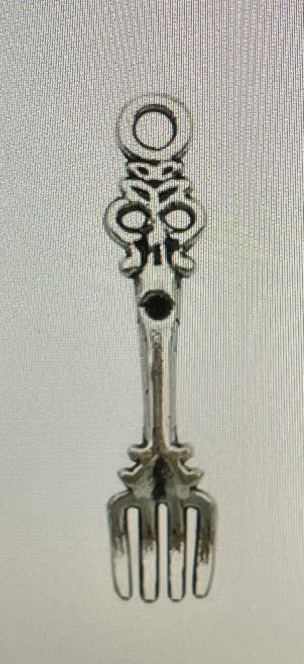 Fork Cutlery Charm Zipper Pull Charm Forks Antique Silver