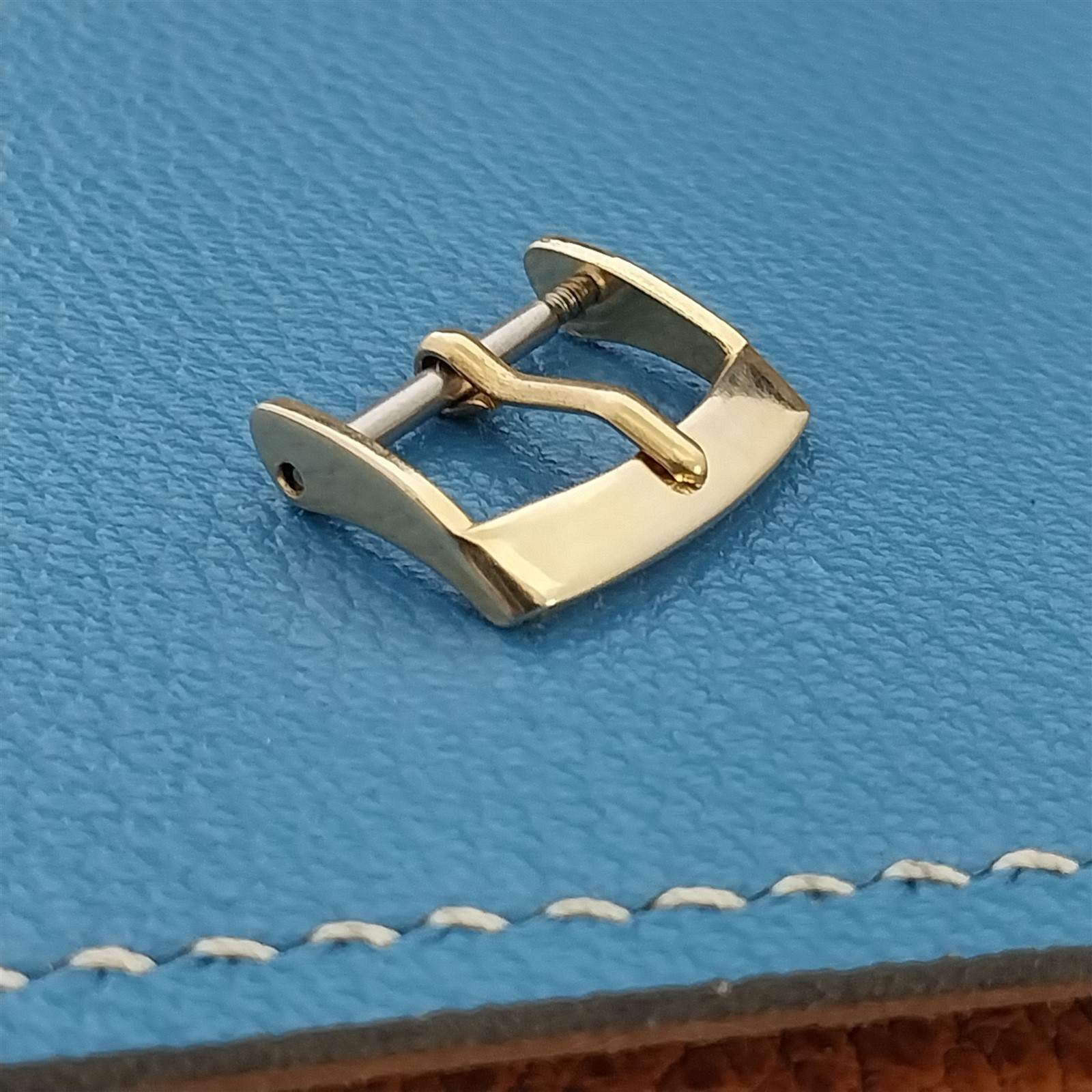 16mm Classic Gold-Plated Unused Vintage Watch Band Buckle nos