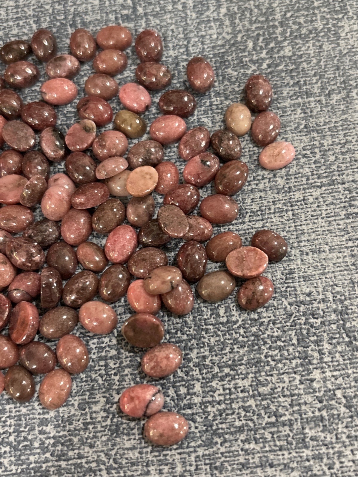 6mm x 8mm Rhodonite Cabochons, pkg of 10