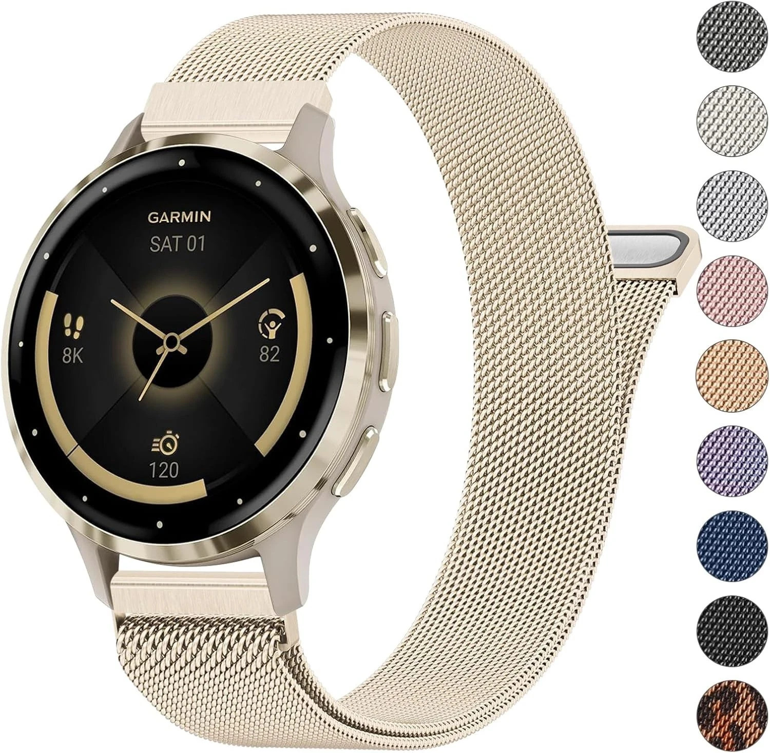18mm Metal Bands for Garmin Venu 3S / Venu 4 41mm / Venu 2S / Vivoactive 4S /…