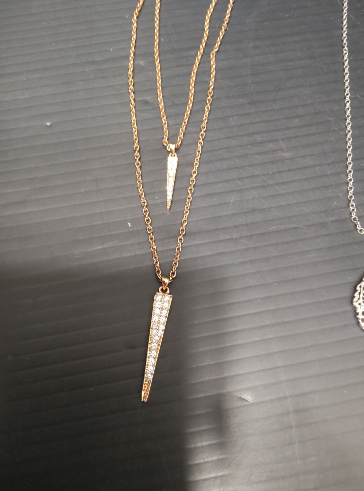 3pc Women’s Fashion Necklace Mixed Lot Metal Gold/Silver Tone Spike & Heart