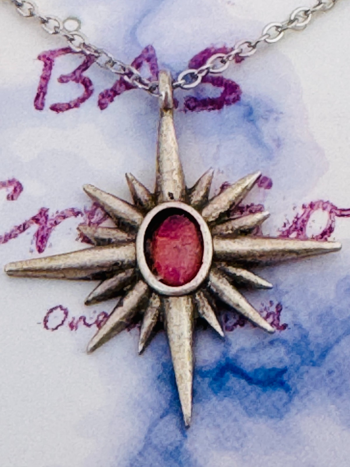 Northern Star Pendant Necklace Hand Painted by Local Ozark Artist–Me