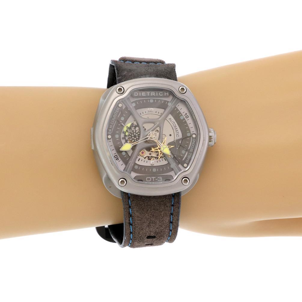 Dietrich OT-3 Automatic Organic Time Men’s Steel Wrist Watch Suede Band