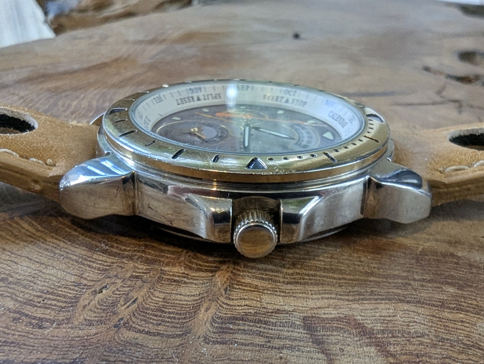 1993 Alba Hot Gear V682-6030 1/100 Chronograph Alarm Dancing Hands Watch JDM