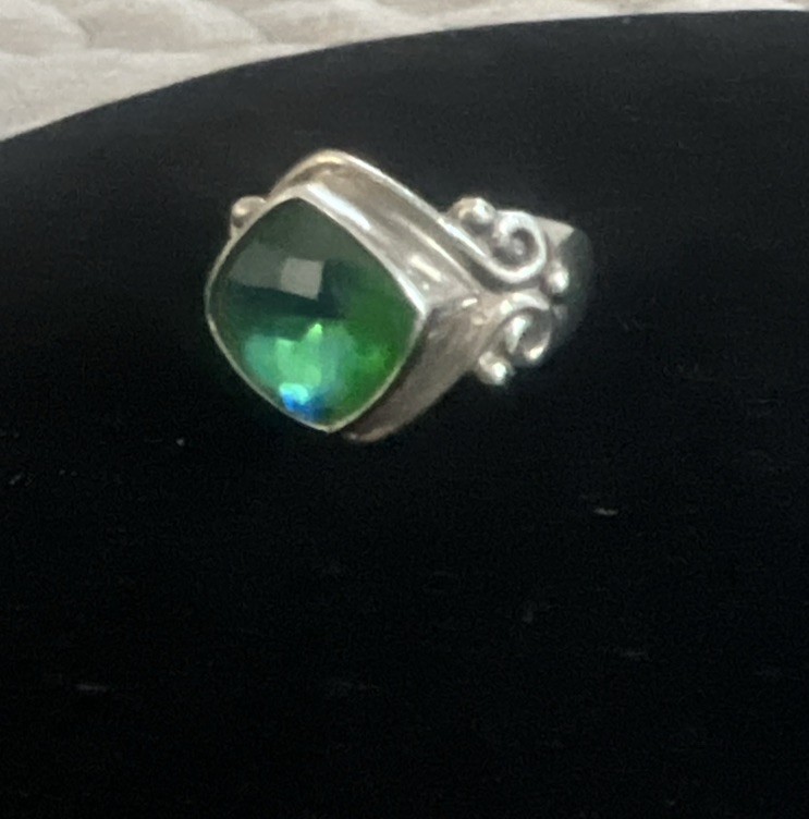 SAJEN Sterling Silver & Caribbean Blue Quartz Cocktail Ring Size 7