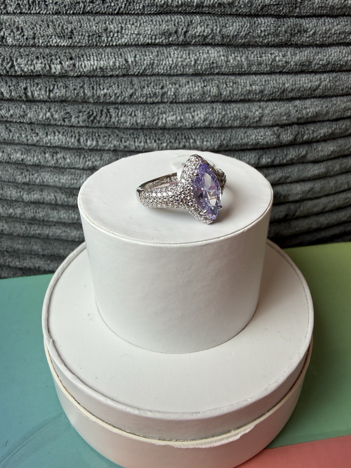 BP OG Ring Size 9 “Sparkle with Purpose” Lavender Topaz CZ Rhodium Plating