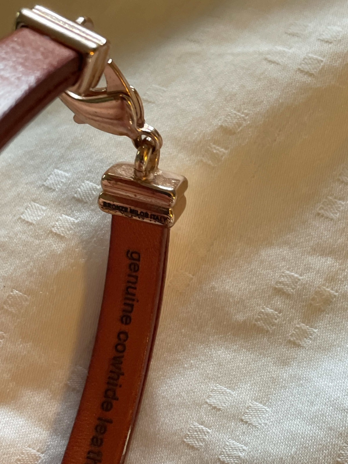 Real RawCowHide Bracelet Bronze Gold Milor Italy