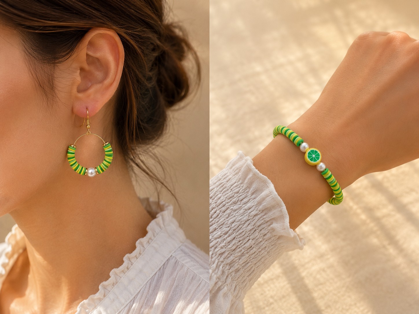 vintage summer beach bracelets clay handmade Y2k for all ages