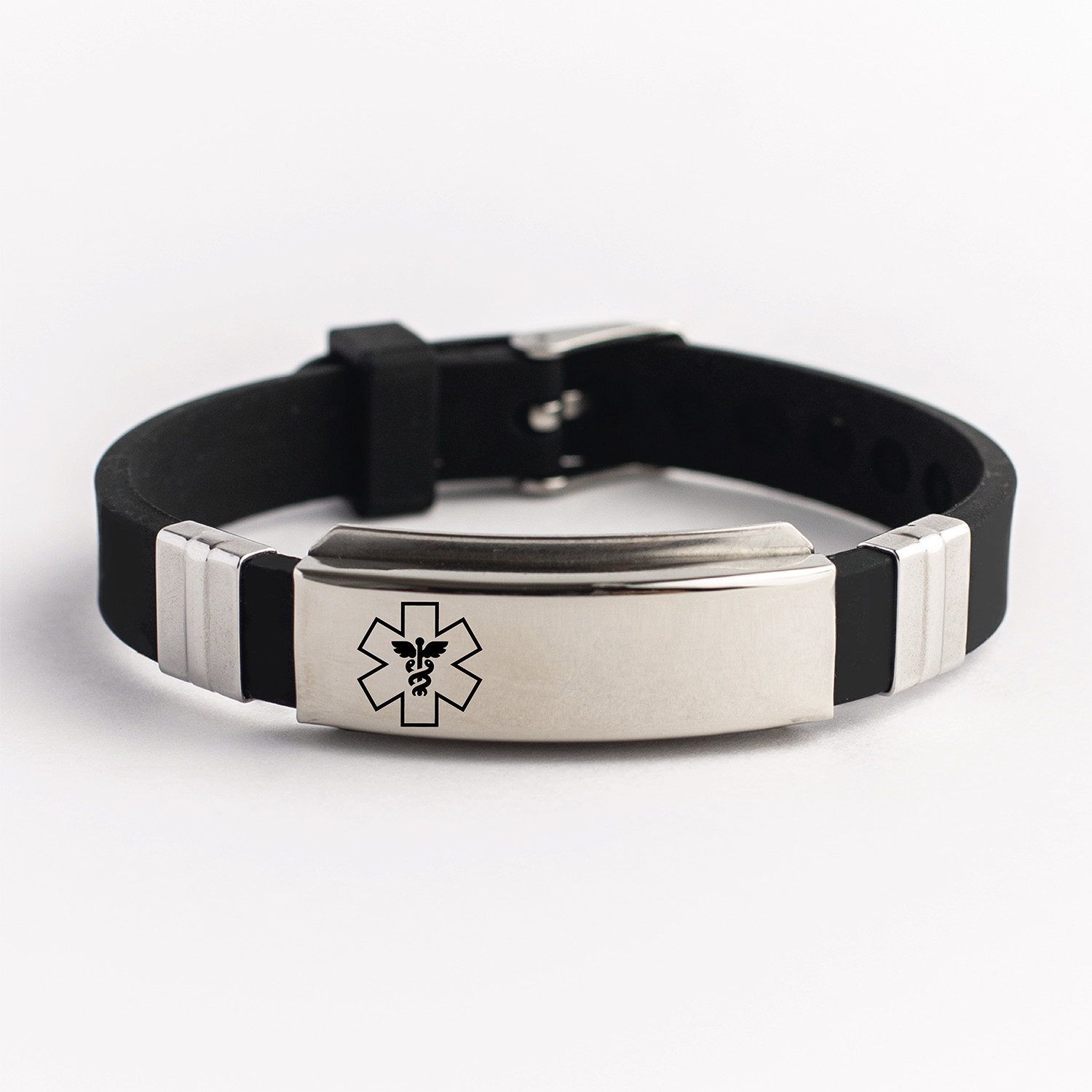 Personalized Emergency Medical Alert Id Bracelet Engraved Steel adjustable bangl