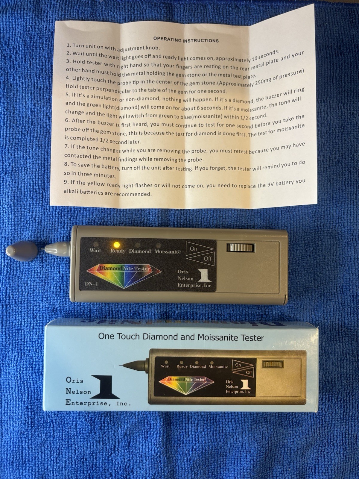 DiamondNite DN 1 Diamond & Moissanite Tester One Touch Open Box Tested Works