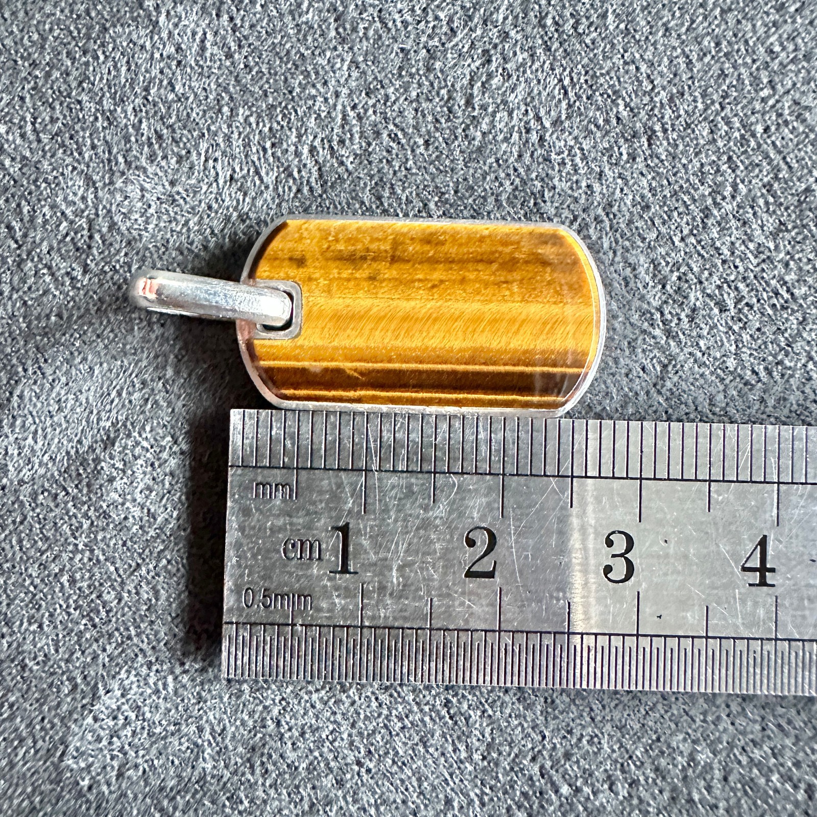 David Yurman Chevron Dog Tag Pendant w/ Tiger’s Eye – 27mm – FREE SHIPPING