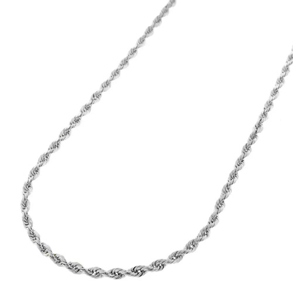 925 Solid Sterling silver 1MM Rope Chain Necklace 16″-30″ Made In Italy