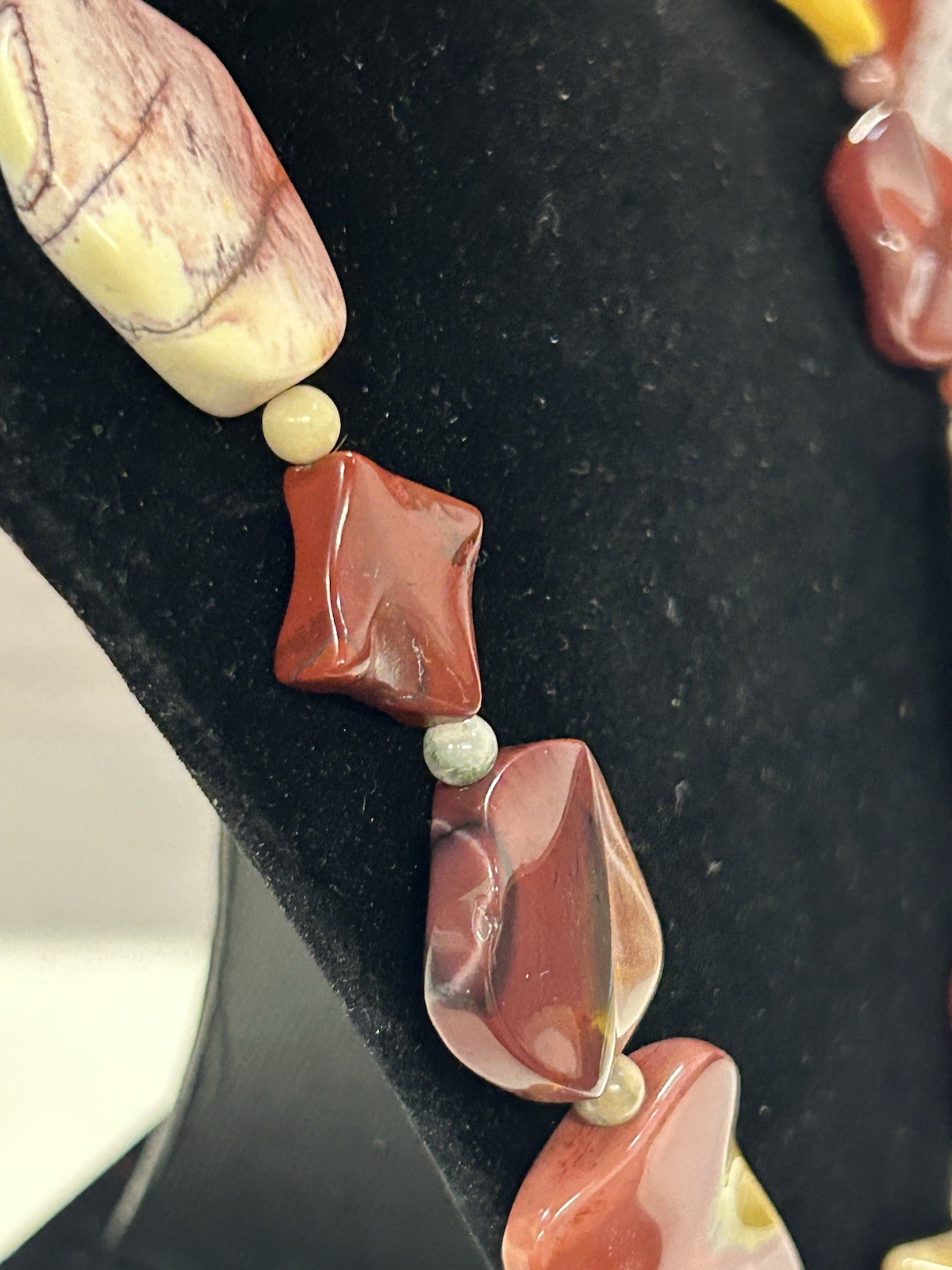Jay King Mookaite Jasper multicolor beaded statement necklace 925 silver